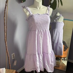 Eloquii Lilac Smocked Kids Dress